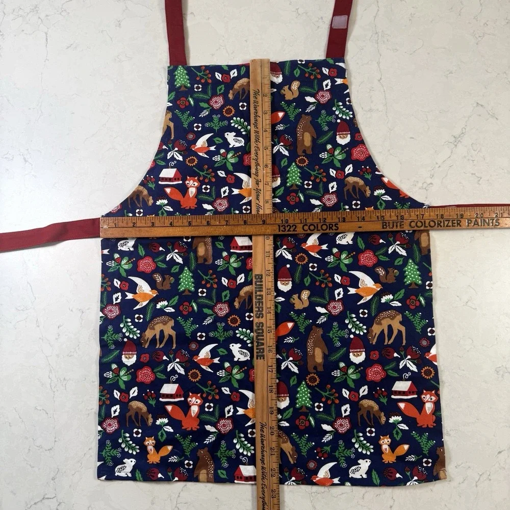Lot Of 3 IKEA Vinter 2021 Kids OSFA Navy Holiday Print Christmas APRON 17938